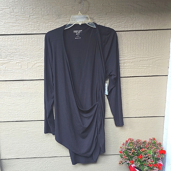 Torrid Rib Knit Surplice Top 3x Black Nwt - Picture 5 of 10